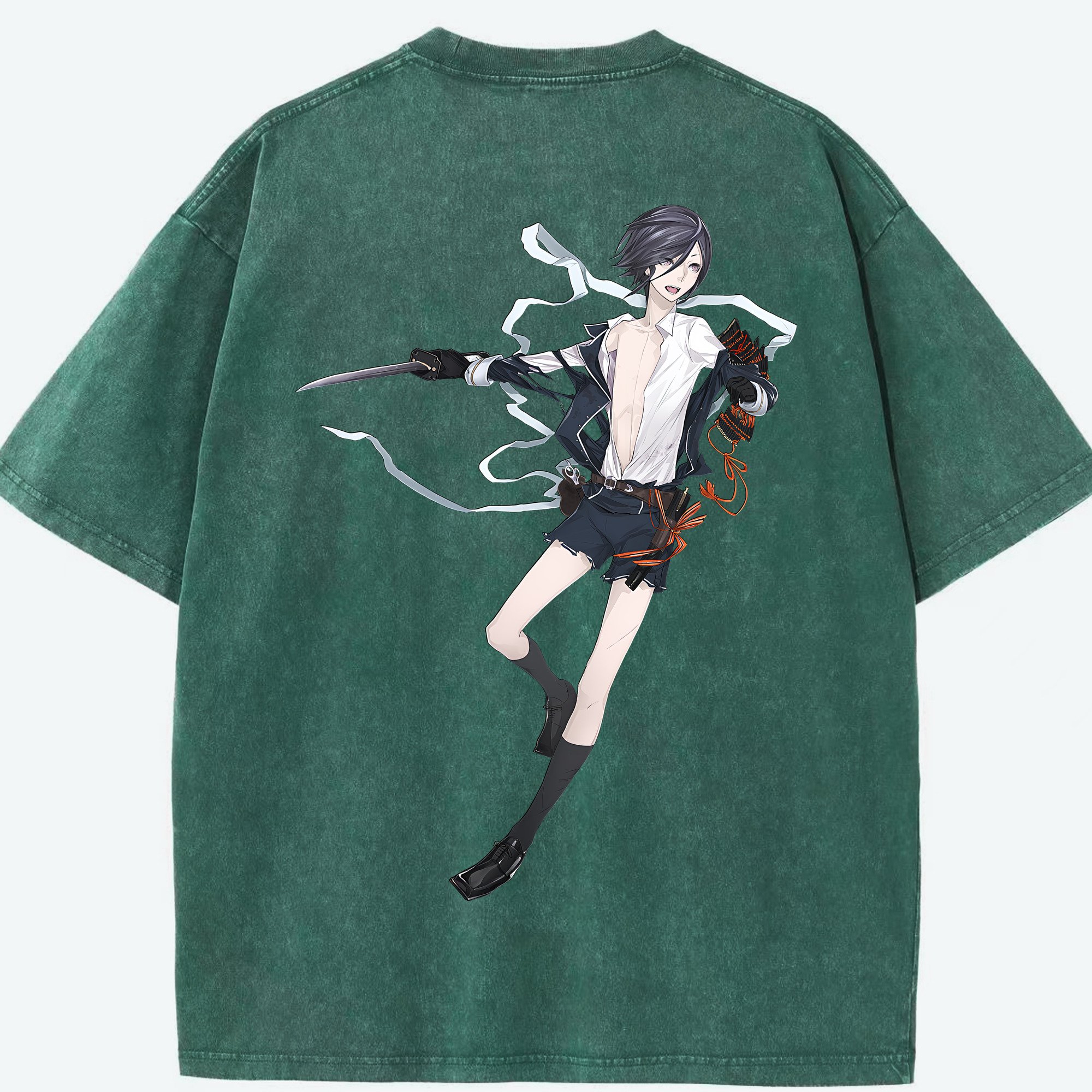 （画像用） 刀剣乱舞 Touken Ranbu 綿100% ヴィンテージ風 半袖Tシャツ（背面プリント）